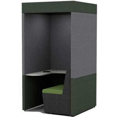 Single Person Work Booth 1100mm Deep with roof main view ZO2B