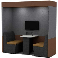 Two Person Work Booth 800mm Deep with Roof main view ZO3B