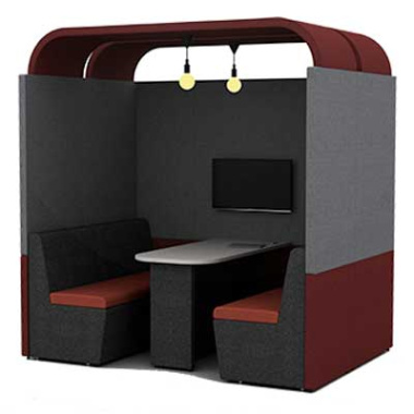 Four Person Work Booth 1500mm Deep with Arch Roof main view ZO4C