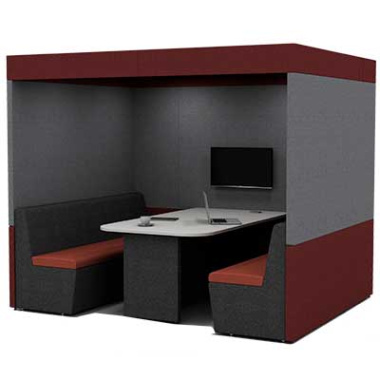 Six Person Work Booth 2500mm Wide with Roof main view ZO7B