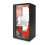 HushHybrid Office Pod with Black Carcass and Orange Fabric and Video side view HUS-BX020