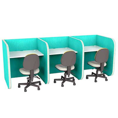 Studi Low 3 Person Side by Side Study Booth STU003