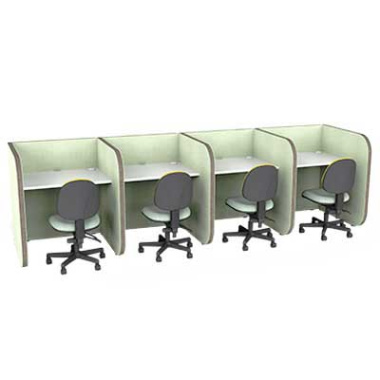 Studi Low 4 Person Side by Side Study Booth STU004