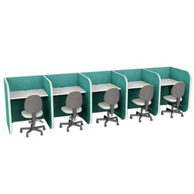 Studi Low 5 Person Side by Side Study Booth STU005