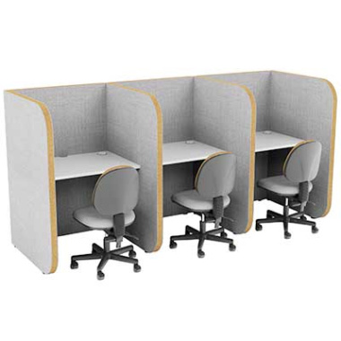 Studi High 3 Person Side by Side Study Booth STU008