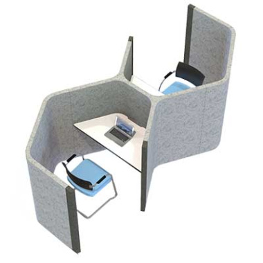 Hexagonal Back to Back 2 Person Work Booths STW5-C1