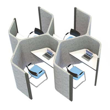 Hexagonal Back to Back 2 Person Work Booths STW5-C2