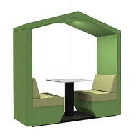 BEA 2 Seat Open Meeting Booth with Pitched Roof BEA-2SO