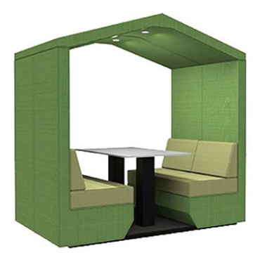 BEA 4 Seat Open Meeting Booth with Pitched Roof BEA-4SO