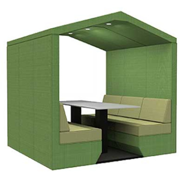 BEA 6 Seat Open Meeting Booth with Pitched Roof BEA-6SO