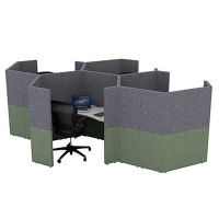 Four Person Hexagonal Work Booth HEX4