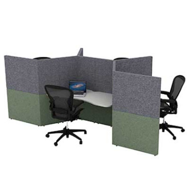 Four Person Hexagonal Work Booth Cluster HEX5