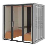 Container Box Fully Enclosed Pod in Grey