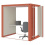 Container Box Private Office Pod in Red