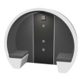 2 Person Part Enclosed Office Meeting Pod with Acoustic Back Panel 