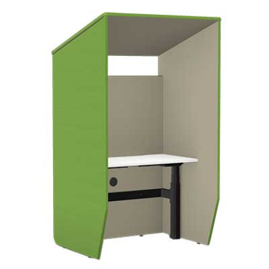 Cove Height Adjustable Desk Alcove Office Booth - CVH2 - main view