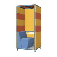 Tallo 1 Person Booth with Closed Back and Flat Roof - TAL1C-FR