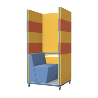 Tallo 1 Person Booth with Closed Back and Open Roof - TAL1C-OR