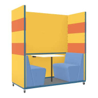 Tallo 2 Person Seating Booth with Closed Back and Open Roof TAL2C-OR