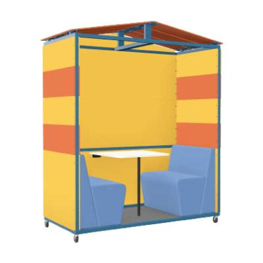 Tallo 2 Person Seating Booth with Closed Back and Pitched Roof TAL2C-PR