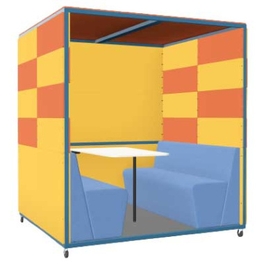 Tallo 4 Person Seating Booth with Flat Roof TAL4C-FR