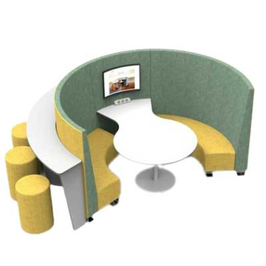 Huddle Semi Circular Office Pod with Touchdown HUD006